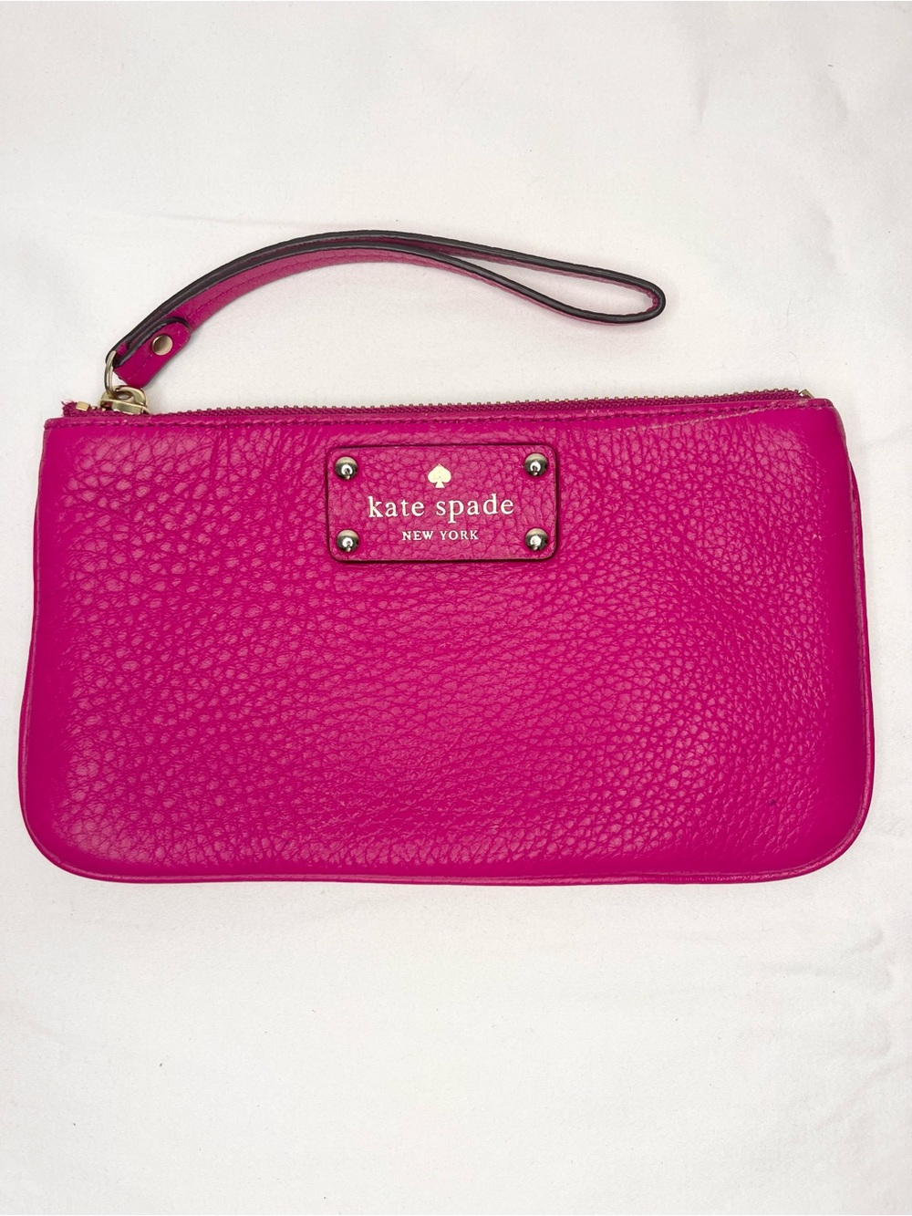 Kate Spade New York Chrissy Berkshire Road Pebbled Leather Wristlet Clutch Pink